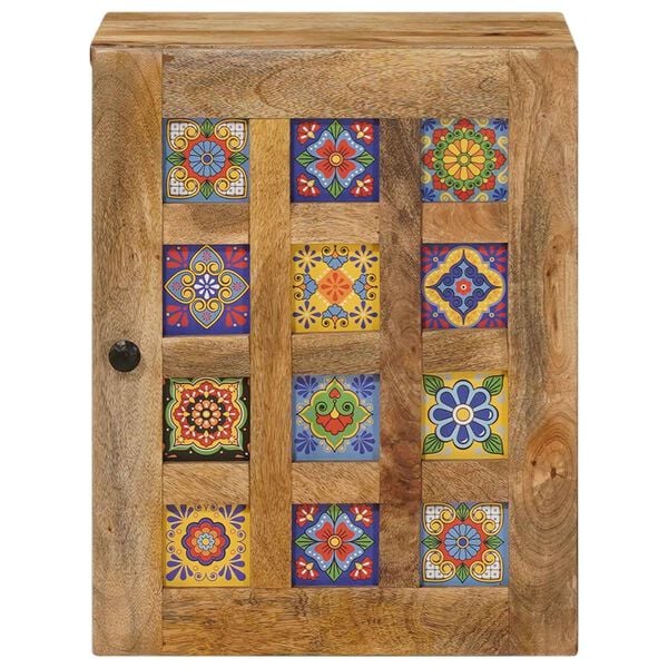 vidaXL Gabinete Colgante de Ba&ntilde;o con puerta Natural 38 x 33,5 x 48 cm