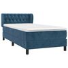 vidaXL Cama box spring con colch&oacute;n terciopelo azul oscuro 90x200 cm