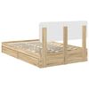vidaXL Cama con almacenamiento con cabecera Roble Sonoma 135 x 190 cm