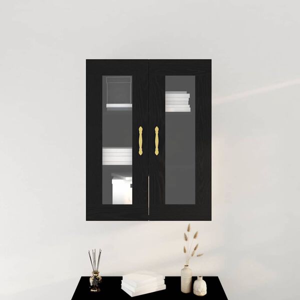 vidaXL Armario de Pared Roble Negro 69,5 x 34 x 90 cm