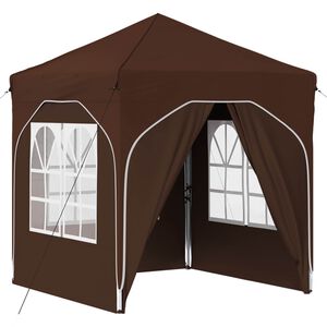 vidaXL Carpa Plegable para Fiestas 192 x 192 x 245 cm Marr&oacute;n