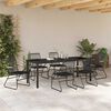 vidaXL Conjunto de Comedor de Jard&iacute;n 7 pcs Negro