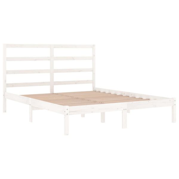 vidaXL Estructura de cama sin colchón madera de pino blanca 140x190 cm