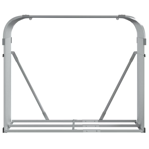 vidaXL Leñero de acero galvanizado plateado 120x45x100 cm