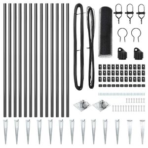 vidaXL Poste de Valla Gris