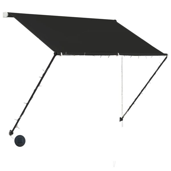vidaXL Toldo retr&aacute;ctil con LED gris antracita 100x150 cm