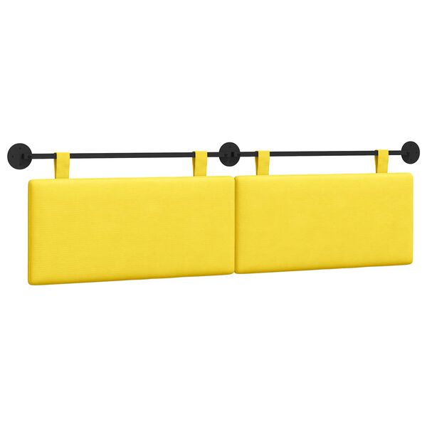 vidaXL Cabecera Colgante Amarillo Claro 190 x 55 x 5 cm Tela de Pana