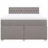 vidaXL Cama box spring con colch&oacute;n tela gris taupe 160x200 cm