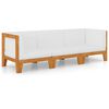 vidaXL Juego muebles de jard&iacute;n y cojines 3 pzas madera maciza acacia