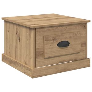 vidaXL Mesa de Caf&eacute; con caj&oacute;n Roble artesanal 50 x 50 x 35 cm