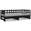 vidaXL Sof&aacute; cama extra&iacute;ble sin colch&oacute;n negro 2x(80x200) cm