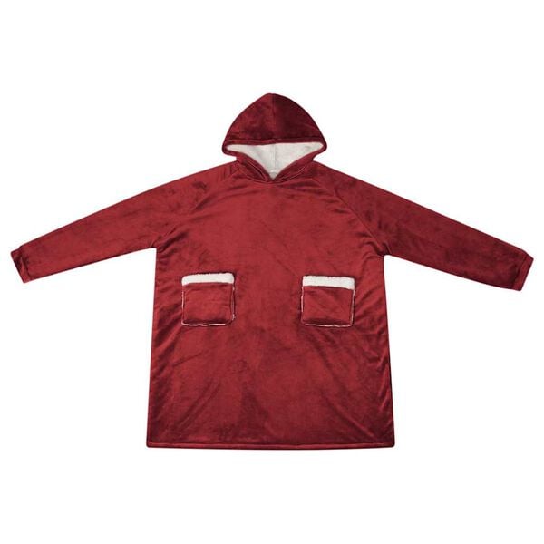vidaXL Sudadera manta Rojo Burdeos s Forro Polar y Franela