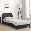 vidaXL Estructura de cama Dover cuero sint&eacute;tico negro blanco 90x190 cm