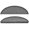 vidaXL Alfombrillas para escaleras 10 unidades 56x17x3 cm Gris oscuro Semicircular