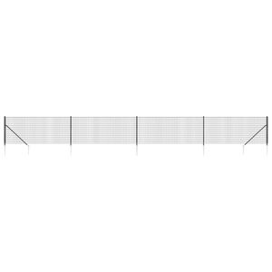 vidaXL Cerca de alambre con pinchos de anclaje gris antracita 1x10 m