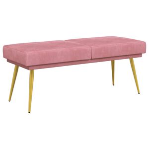 vidaXL Banco de Doble Capa Rosa 120 x 45 x 46 cm Terciopelo