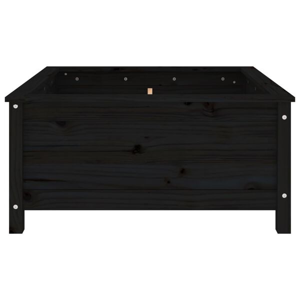 vidaXL Jardinera madera maciza de pino negro 82,5x82,5x39 cm