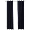vidaXL Cortinas opacas con anillas 2 uds terciopelo negro 140x245 cm