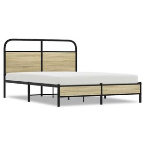 vidaXL Estructura de cama sin colch&oacute;n 120x200 cm madera roble Sonoma