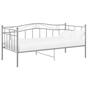 vidaXL Estructura de sof&aacute; cama sin colch&oacute;n metal gris 90x200 cm
