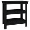 vidaXL Banco de trabajo de madera maciza de pino negro 78,5x50x80 cm