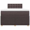 vidaXL Cama box spring con colch&oacute;n tela marr&oacute;n oscuro 120x190 cm