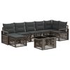 vidaXL Conjunto de sof&aacute;s de jard&iacute;n 8 uds. Gris y Gris Oscuro