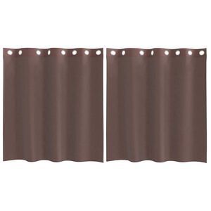 vidaXL Cortinas de gasa con ojales 2 uds marr&oacute;n 140x140 cm