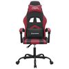 vidaXL Silla gaming giratoria cuero sint&eacute;tico negro y rojo vino tinto