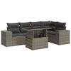 vidaXL Set de muebles de jard&iacute;n 6 pzas y cojines rat&aacute;n sint&eacute;tico gris