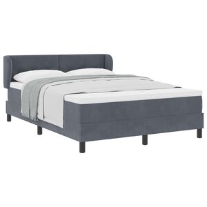 vidaXL Cama tipo Box Spring Gris oscuro 140 x 190 cm Terciopelo