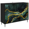 vidaXL Aparador WIJHE Roble Negro 102 x 33 x 76 cm