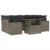 vidaXL Set de sof&aacute;s de jard&iacute;n 7 pzas con cojines rat&aacute;n sint&eacute;tico gris