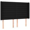 vidaXL Cabecero con LED de tela negro 147x16x118/128 cm