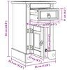 vidaXL Mesita de Noche Corona 35 x 32,5 x 58 cm Madera de pino macizo