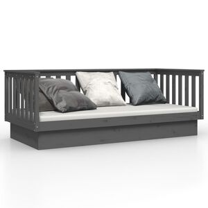 vidaXL Sof&aacute; cama sin colch&oacute;n madera maciza de pino gris 80x200 cm