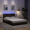 vidaXL Estructura de cama con LED sin colch&oacute;n marr&oacute;n oscuro 140x200 cm