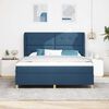 vidaXL Cama con Somier y Colch&oacute;n Gris Oscuro 90x190 cm de Tela Azul