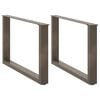 vidaXL Patas para mesa de centro en forma de U (2 unidades, acero natural, 60 x 42-43 cm)