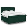 vidaXL Cama box spring con colch&oacute;n terciopelo verde oscuro 180x200 cm