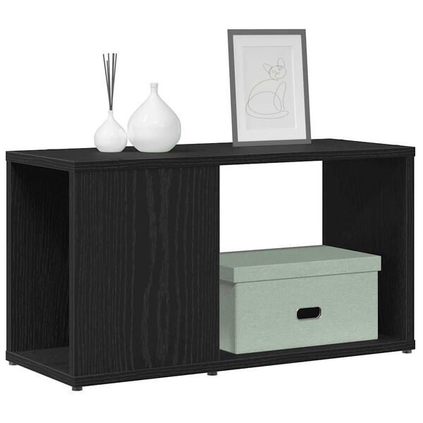 vidaXL Mueble de TV de madera de roble negro 60x24x32 cm