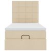vidaXL Cama otomana con colch&oacute;n de tela color crema 100x200 cm