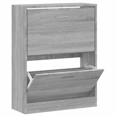 vidaXL Mueble zapatero madera contrachapada gris Sonoma 63x24x81 cm