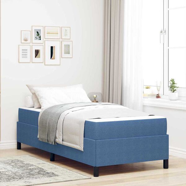 vidaXL Estructura de cama con colch&oacute;n Azul 100 x 200 cm tela