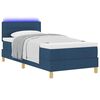 vidaXL Cama Box Spring LED con colch&oacute;n con LED Azul 90 x 200 cm tela