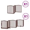 vidaXL Puerta de perros plegable 9 paneles madera &aacute;lamo marr&oacute;n 450 cm