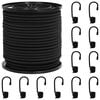 vidaXL Cuerdas el&aacute;sticas con ganchos 4 mm Negro PP y goma