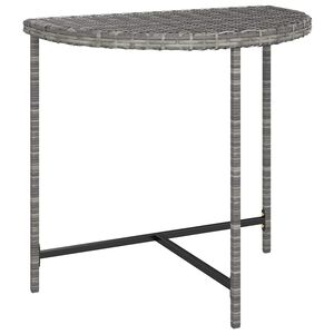 vidaXL Mesa de jard&iacute;n rat&aacute;n sint&eacute;tico gris 80x50x75 cm