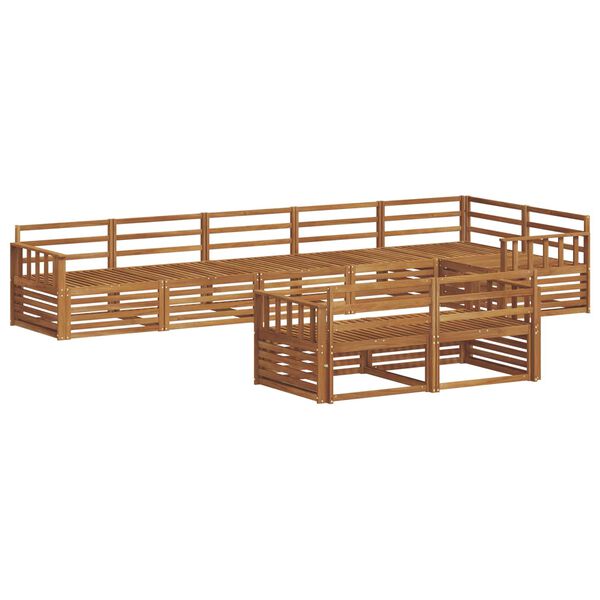 vidaXL Conjunto de sof&aacute;s de exterior 8 pcs Natural