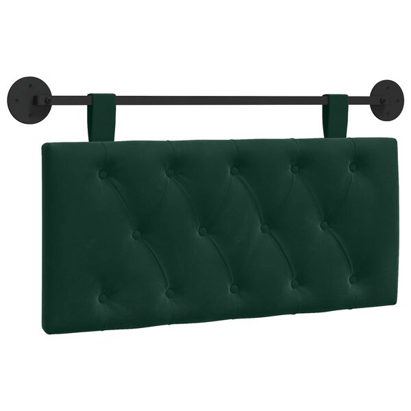 vidaXL Cabecera Colgante Verde oscuro 100 x 55 x 7 cm Terciopelo